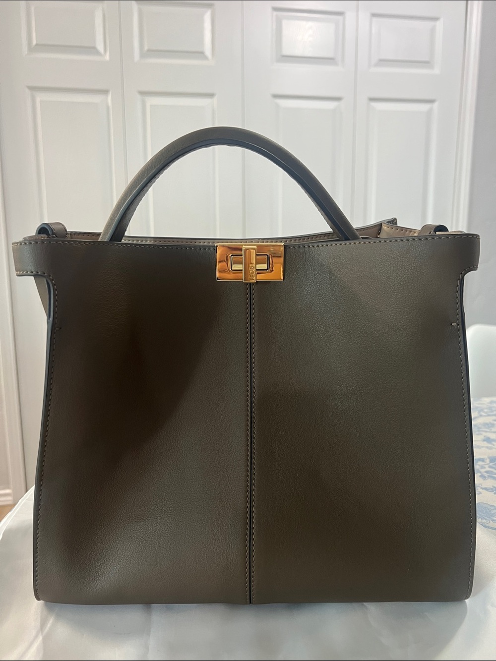 Fendi Peekaboo X-Lite Leather Handbag